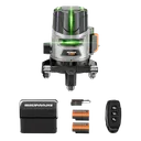 ឡាស៊ែរភ្លើង 5 ប្រើថ្ម (មានតេលេ) (KM05P ) Line Laser Level 5line 2PCS 515NM 10MW