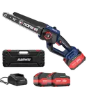 ម៉ូទ័រអាឈើខ្នាតតូច (ES8101) Cordless Chainsaw  20V 4.0Ah x 2  6500RPM 25CM