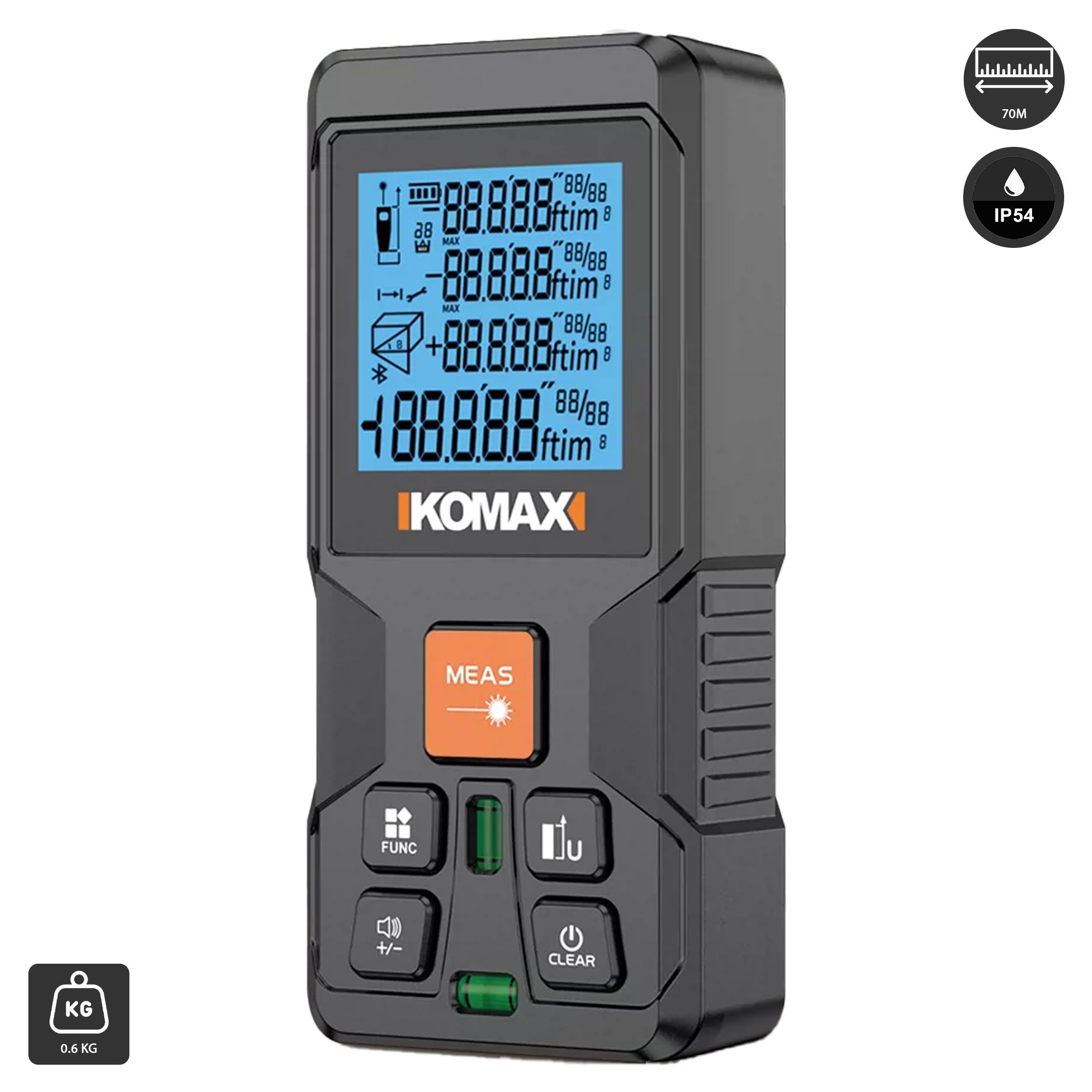 ម៉ែតឡាស៊ែរ (LDM-P70) Laser Distance Meter 70M 635NM Class 2 IP54 ...