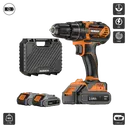 ម៉ូទ័រស្វានប្រើថ្ម 10 លី (KM010) Cordless Electric Drill 10MM  20V 2.0Ah x 2  50NM 10 លី