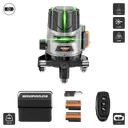 ឡាស៊ែរភ្លើង 5 ប្រើថ្ម (មានតេលេ) (KM05P ) Line Laser Level 5line 2PCS 515NM 10MW